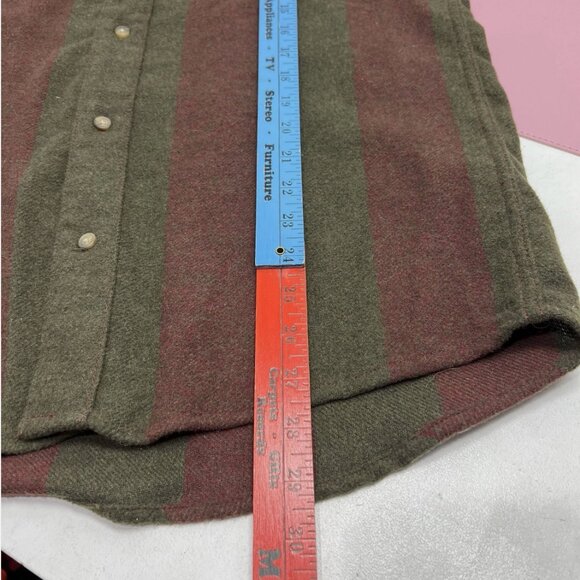 Zara Mens Wool Blend Button Relaxed Vertical Stripe Shirt Size Small - Picture 5 of 9